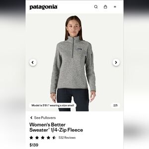 Patagonia Gray 1/4-Zip Fleece Sweater